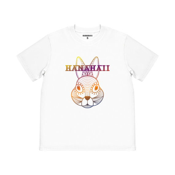 HANAHAII 兔子頭+LOGO純棉短袖TEE